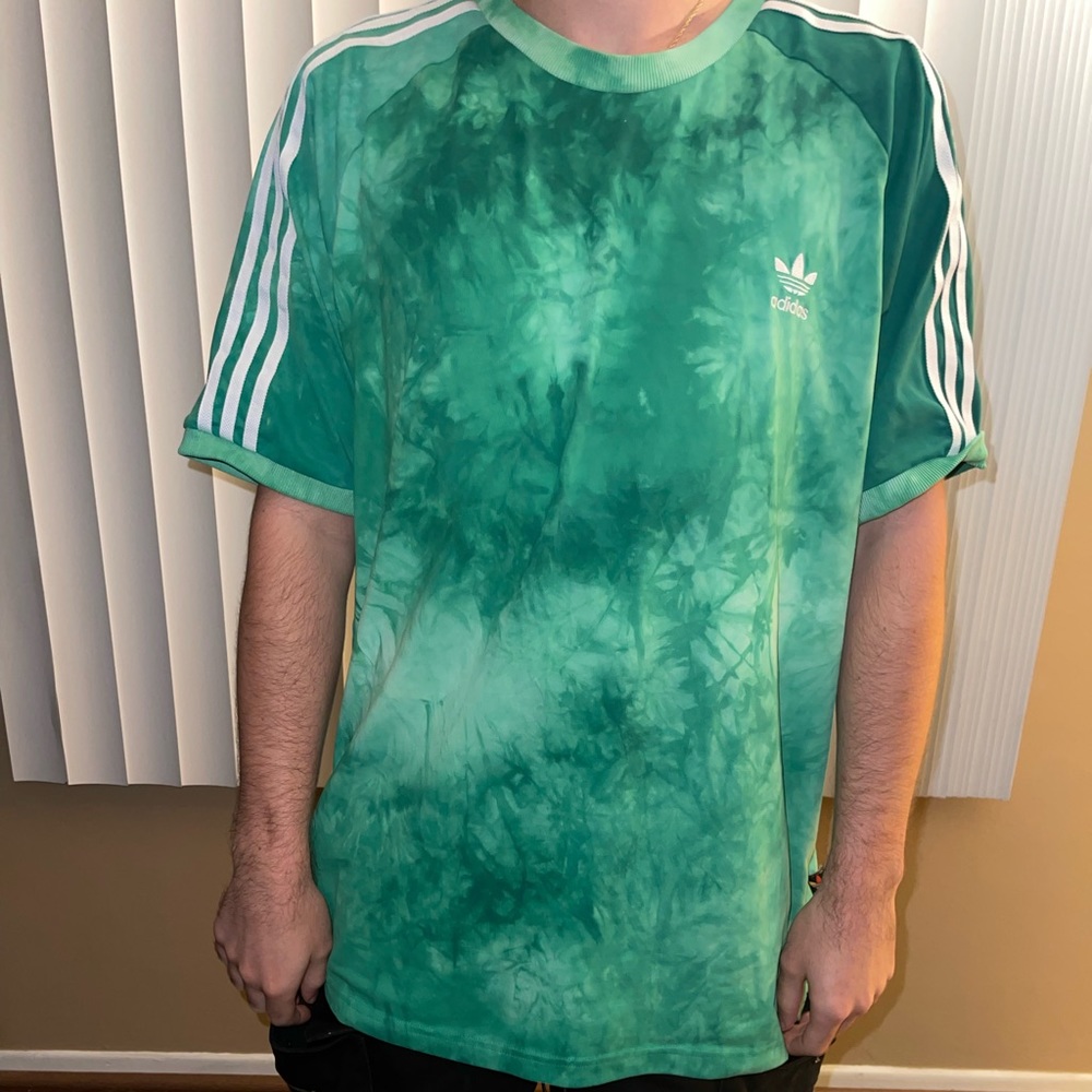 Adidas x Pharrell Williams (HUMAN RACE) green tie dye tee